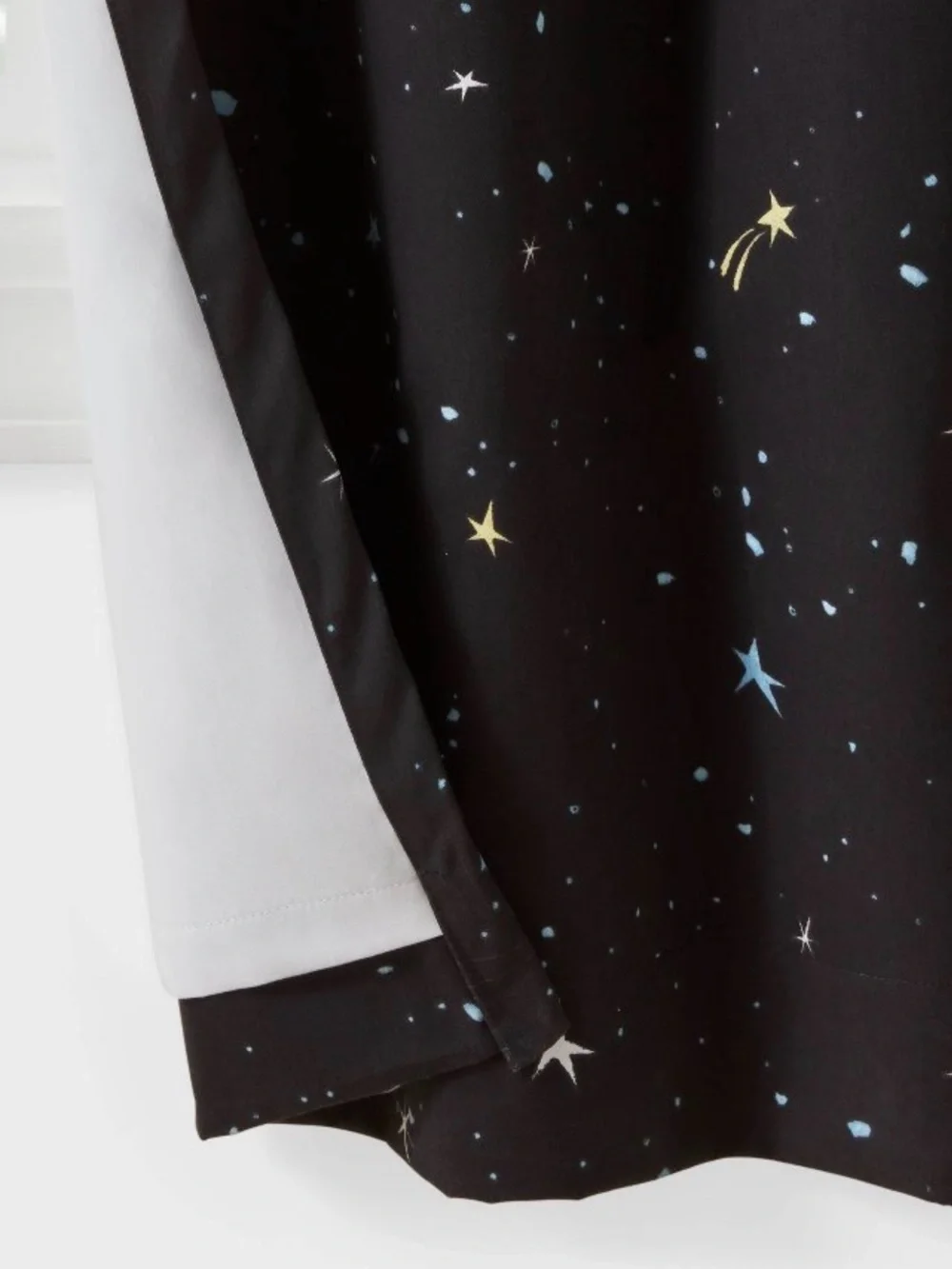 Pillowfort Glow in Dark Blackout Curtain Black Stars 42x84